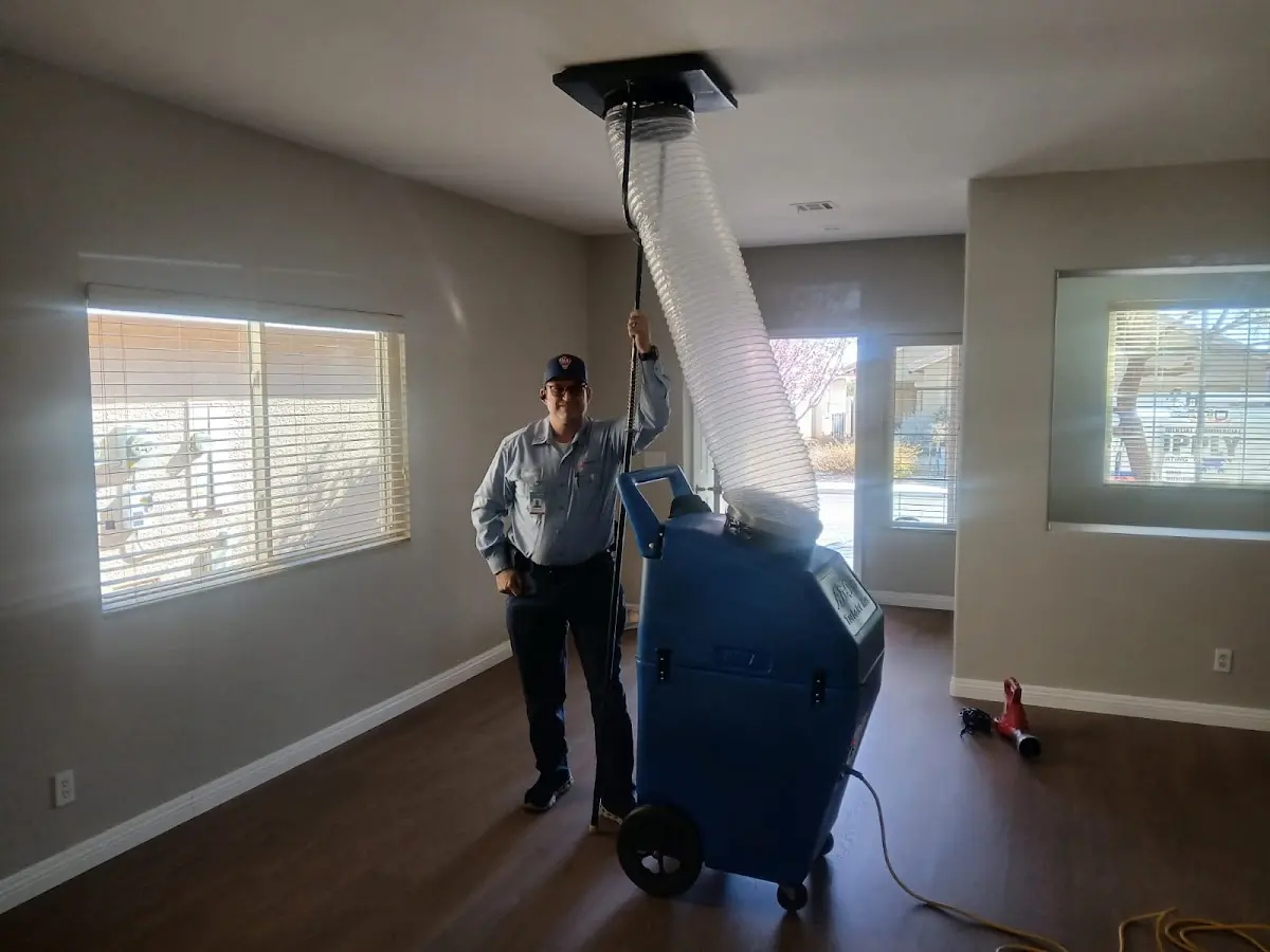 Professional Dryer Vent Cleaning work inside a Plymouth home